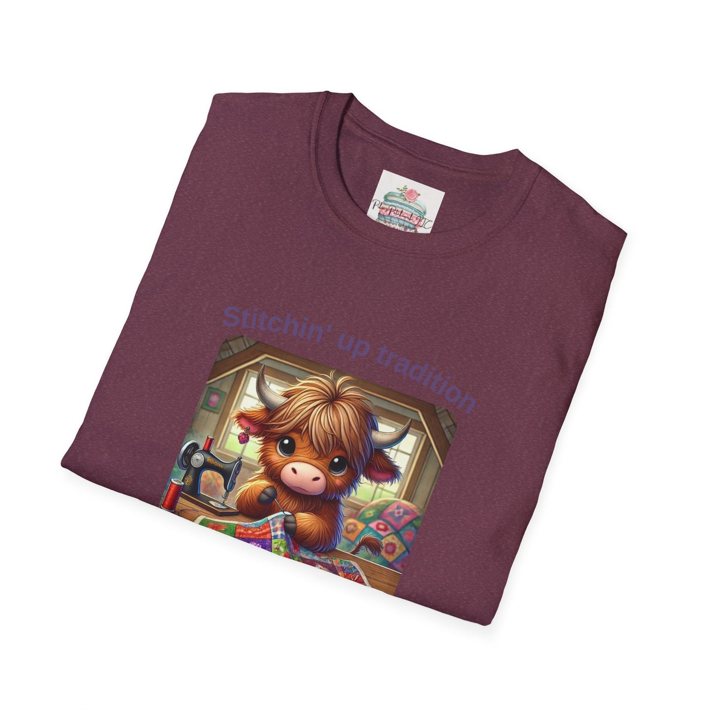 Highland Cow Stitchin' - T-shirt